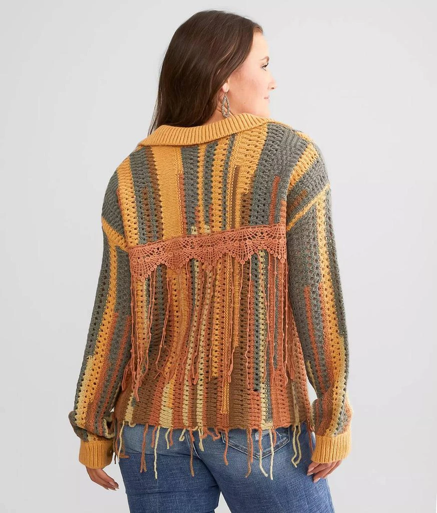 Miss Me Miss Me - Crochet Fringe open Cardigan 3