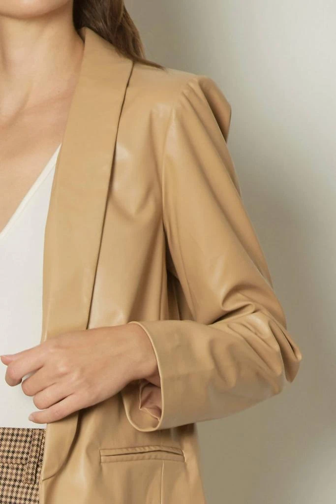 entro Entro - Happy Hour Faux Leather Blazer 5