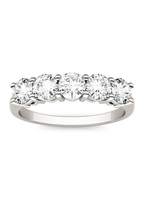 Charles 
Colvard 1.15 ct. t.w. Moissanite Five Stone Band in 14K White Gold