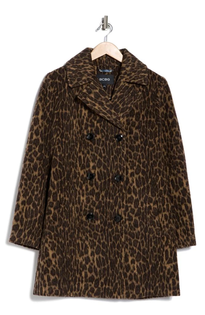 BCBG Missy Leopard Double Breasted Coat 4