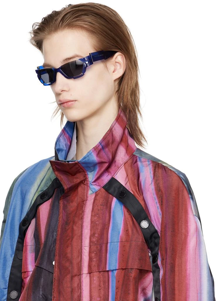 Feng Chen Wang SSENSE Exclusive Blue Deconstructed Sunglasses 
