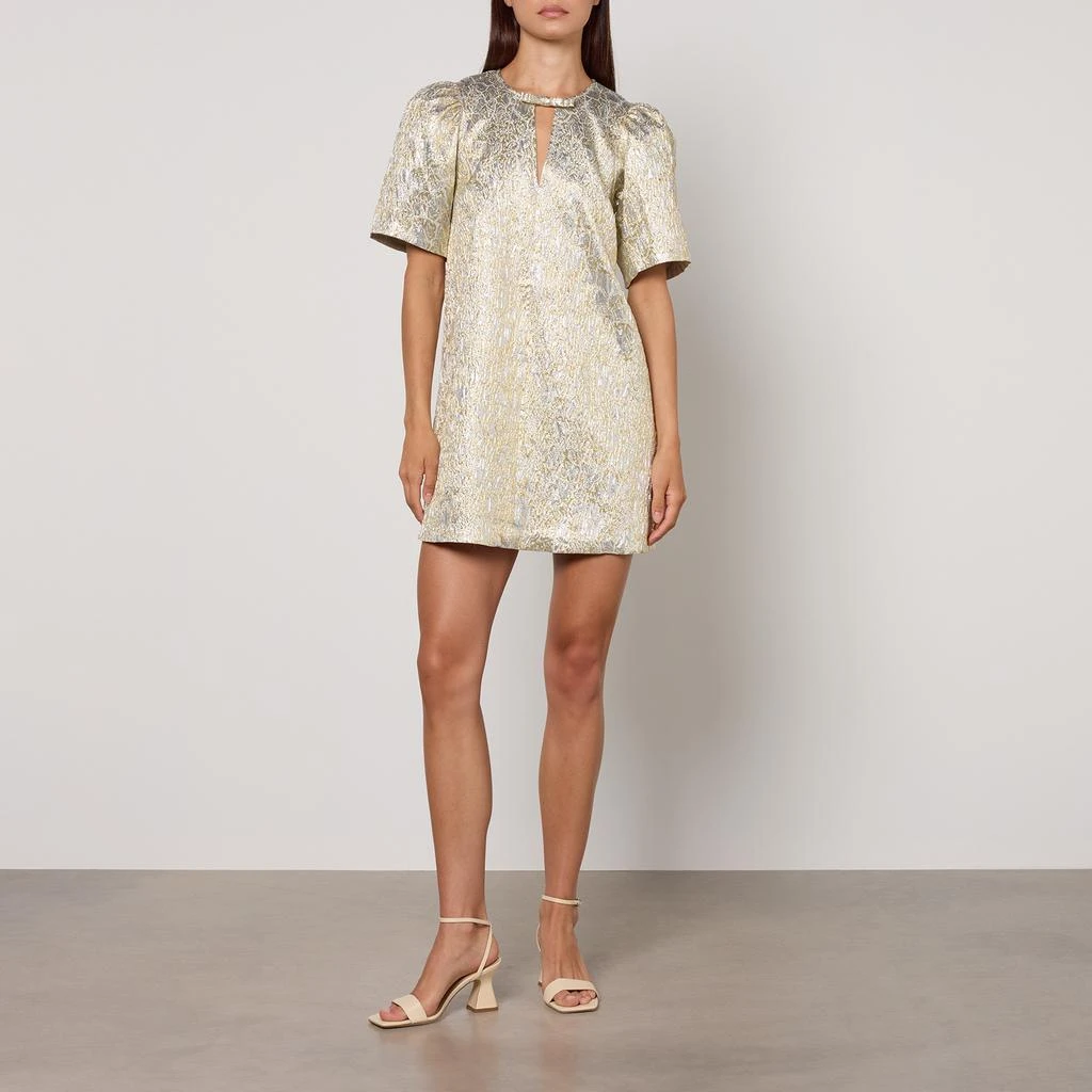 knee length dresses for ladies Printed Metallic Mini Dress – In The Name Of Clothes main image 0