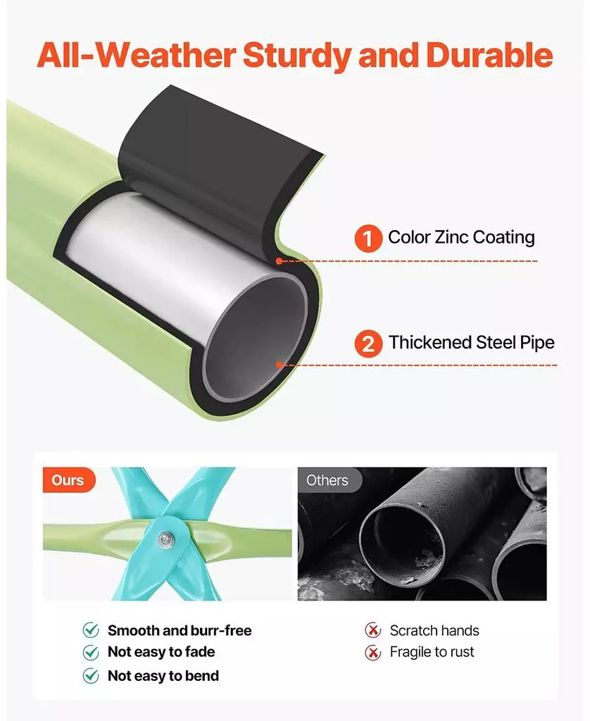 SUGIFT 10FT Kids Climbing Dome 1000 LB Capacity with Saucer Swing 10