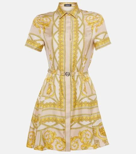 Versace Barocco silk twill shirt dress 1