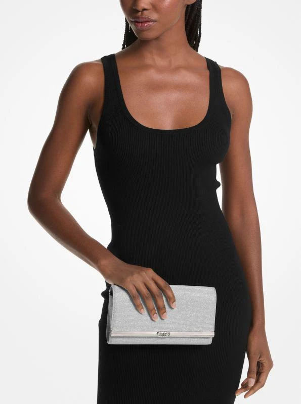 Michael Kors Mona Large Glitter Chain Mesh Clutch 4