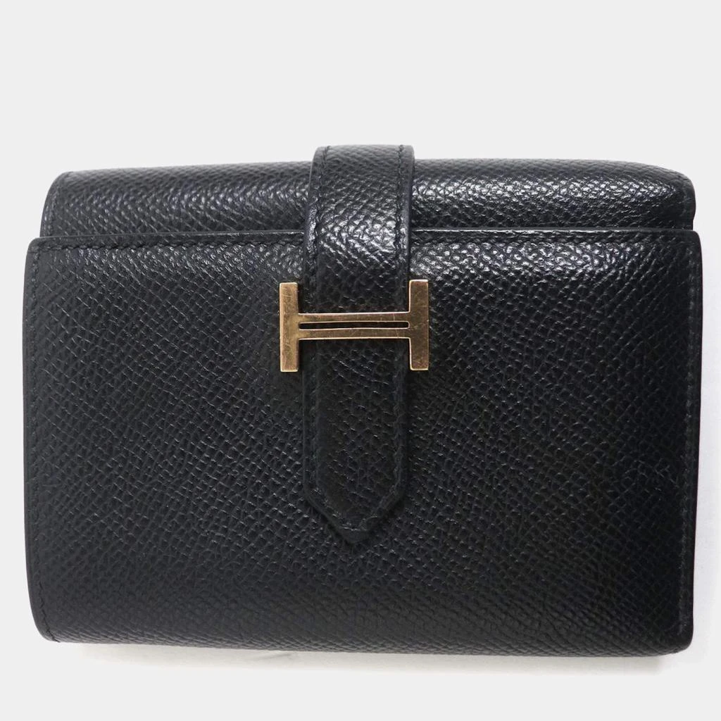Hermes Hermes Black Leather Bearn Mini Wallet 1