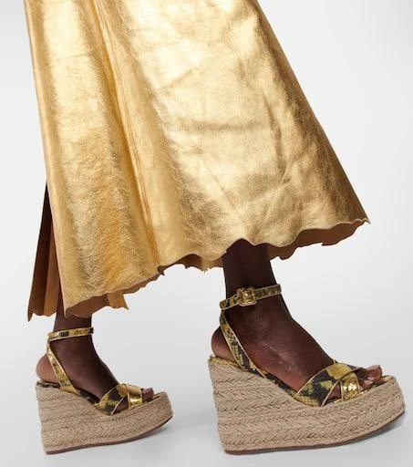 Christian Louboutin Mariza snake-print leather espadrille wedges 4