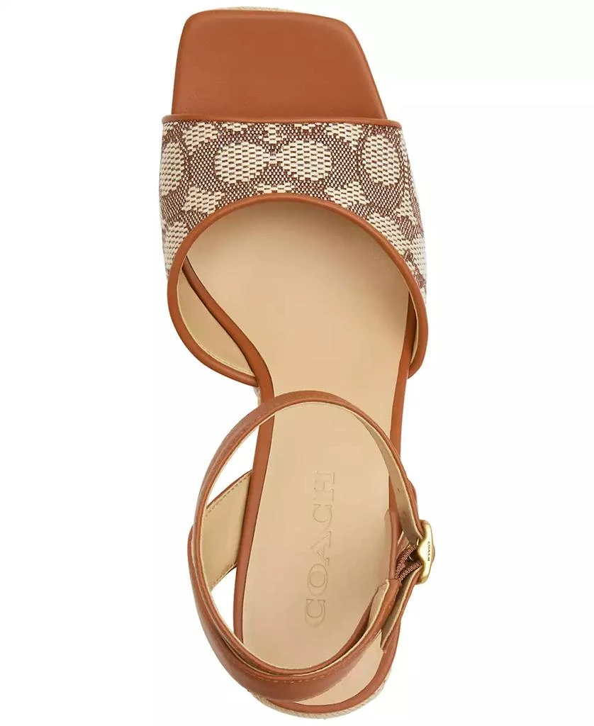 Coach Signature Textile Jacquard High-Heel Espadrille Sandals 4
