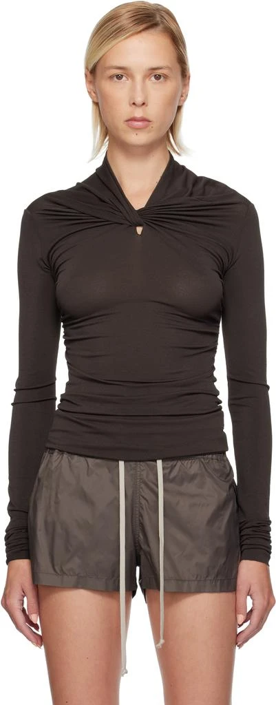 Rick Owens Brown Concordians Kairo Long Sleeve T-shirt 1