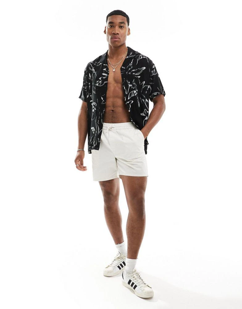 Jack & Jones Jack & Jones revere collar shirt in black floral 4