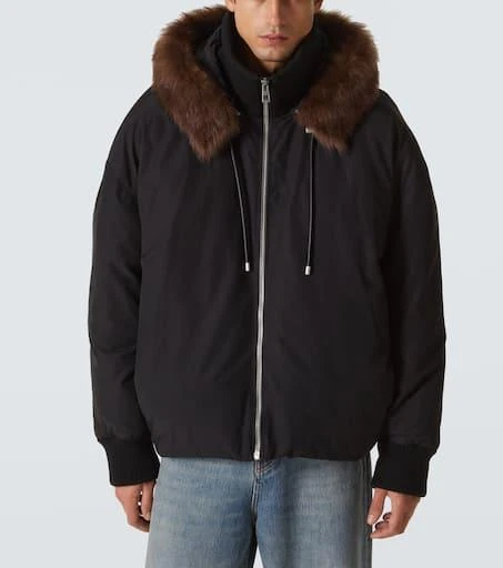 Loewe Shearling-trimmed cotton-blend jacket 3