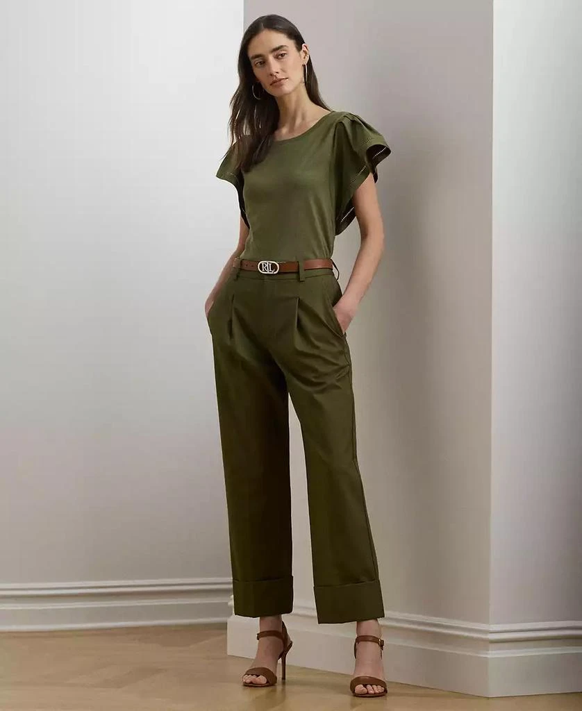 Ralph Lauren Women's Jersey Flutter-Sleeve Tee 4