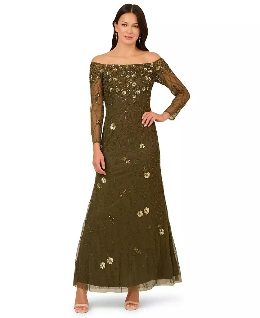 one shoulder olive green dress Baltic Born Womens Tatiana Velvet One Shoulder Maxi Dress | Olive