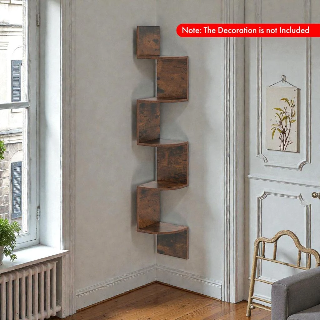 Hivvago Space-Saving 5-Tier Floating Corner Storage Rack for Home Décor 2