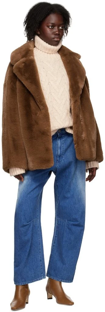 STAND STUDIO Brown Savannah Faux-Fur Jacket 4