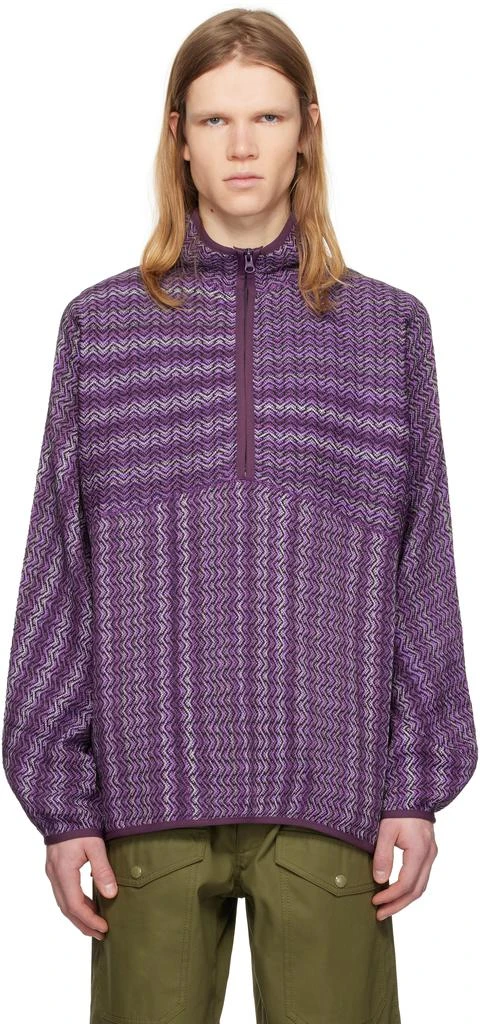 Pilgrim Surf + Supply Purple Mosley Inlay Popover Sweater