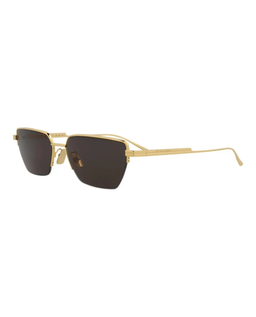 Bottega Veneta Square-Frame Metal Sunglasses 2