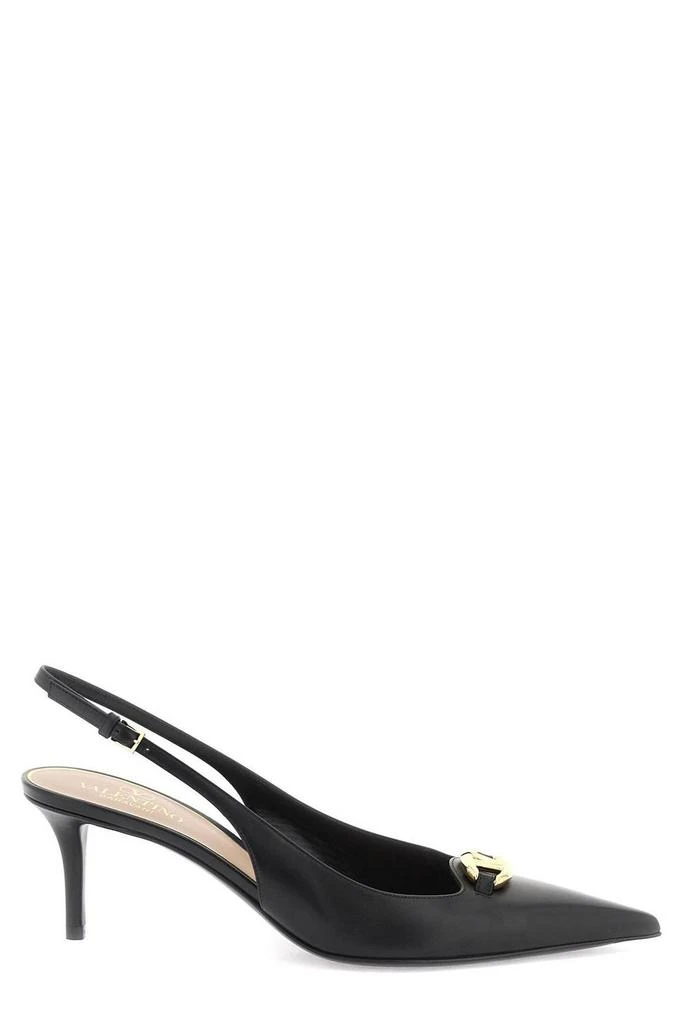 Valentino Valentino VLogo Signature Pointed Toe Slingback Pumps from Cettire