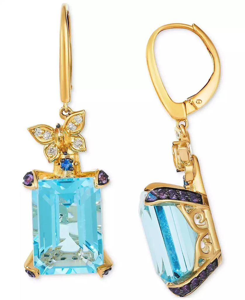 Le Vian Multi-Gemstone (16-3/4 ct. t.w.) 
Vanilla Diamonds (1/10 ct. t.w.) Drop Earrings in 14k Gold 2