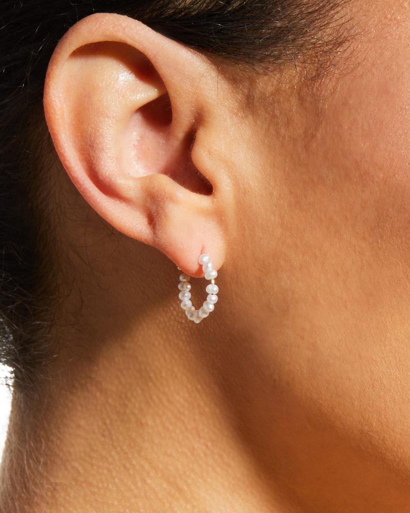 Mizuki Freshwater Pearl Diamond Hook Earrings