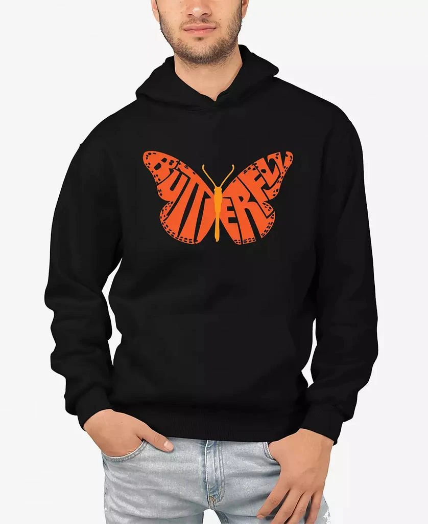 LA Pop Art Butterfly - Men's Word Art Hooded Sweatshirt 1