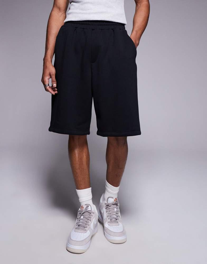 Bershka Bershka oversized jersey short in black