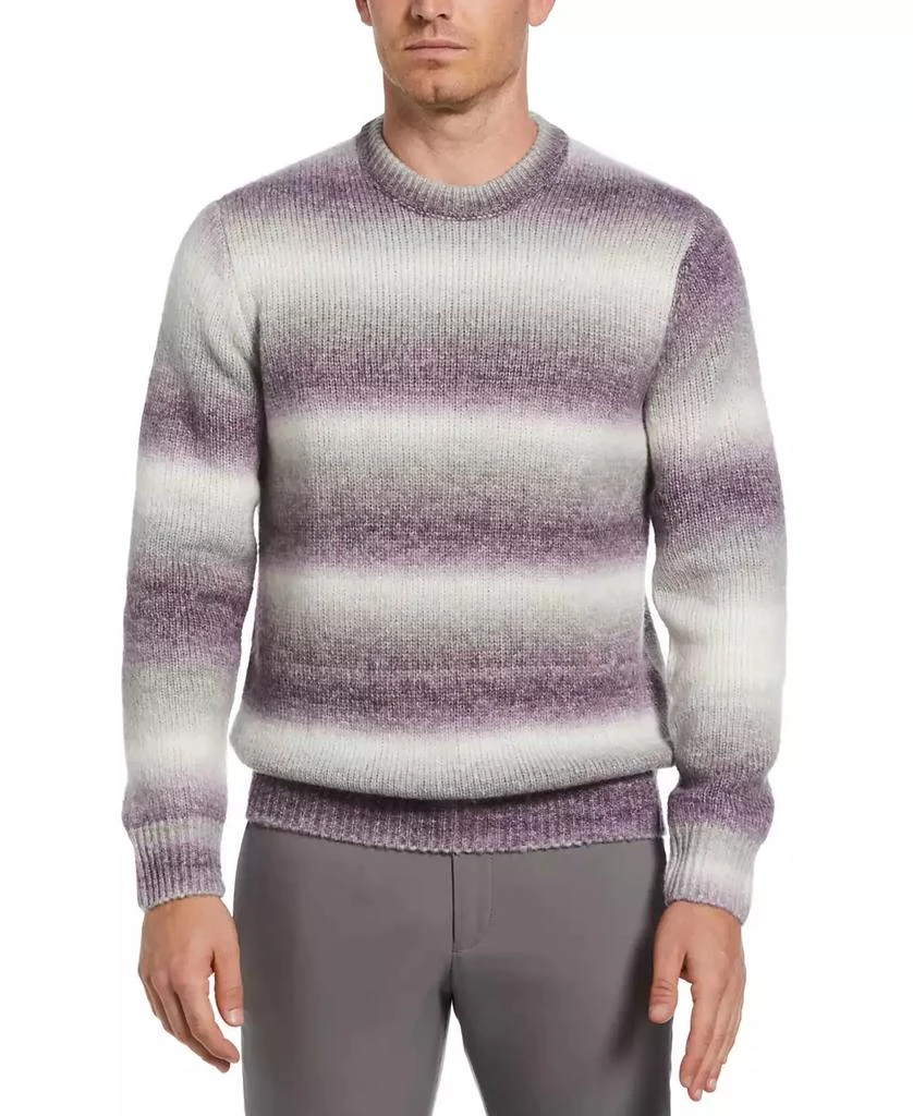 Perry Ellis Men's Ombre Fuzzy Yarn Long Sleeve Crewneck Sweater 1