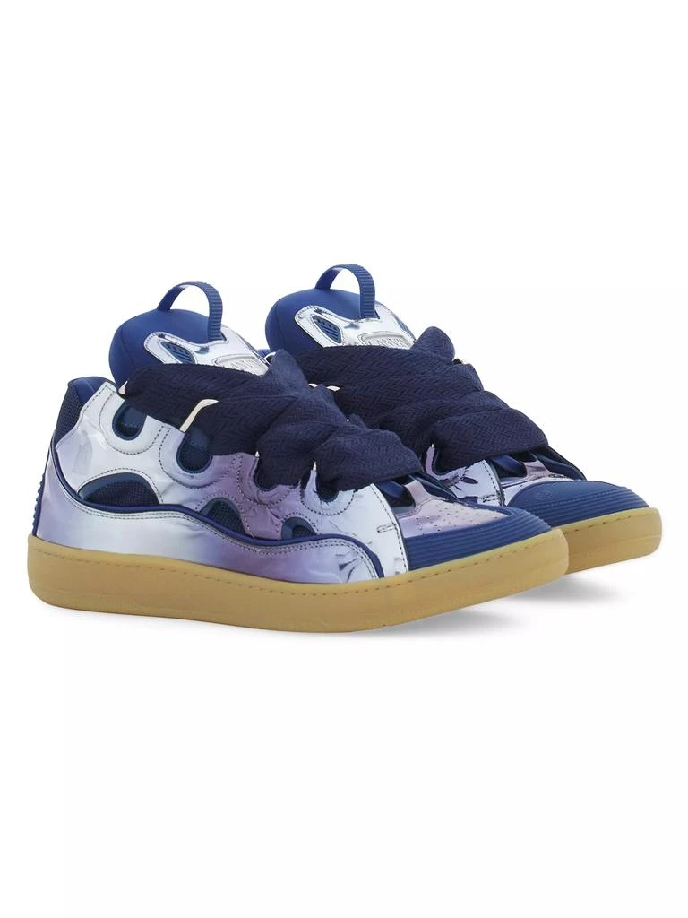 Lanvin Curb Sneakers in Metallic Leather 2