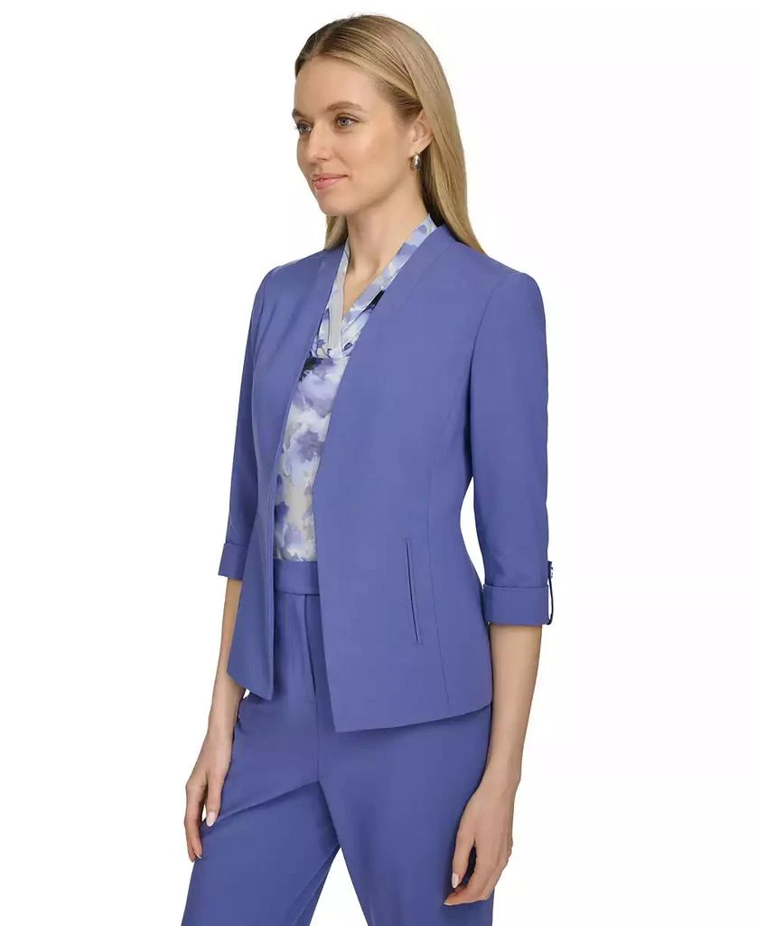Calvin Klein Petite Stand-Collar Open-Front 3/4-Sleeve Jacket 3