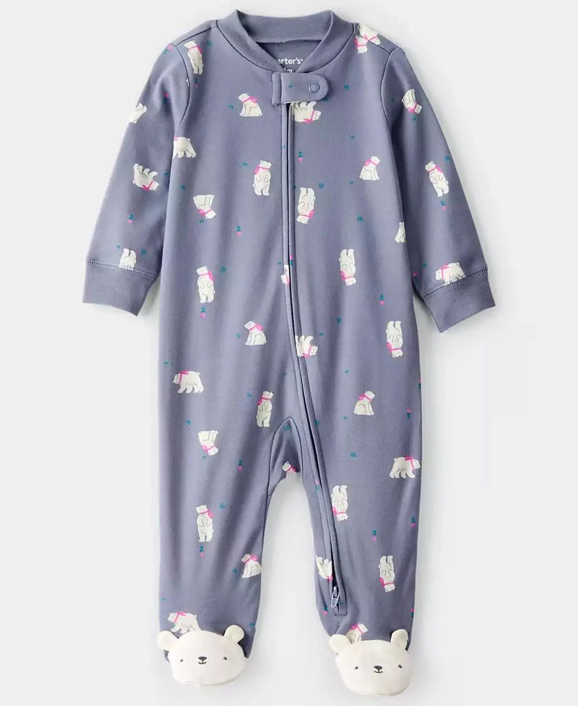 Carter's Baby Girls Polar Bear Print Sleep and Play Pajama 1