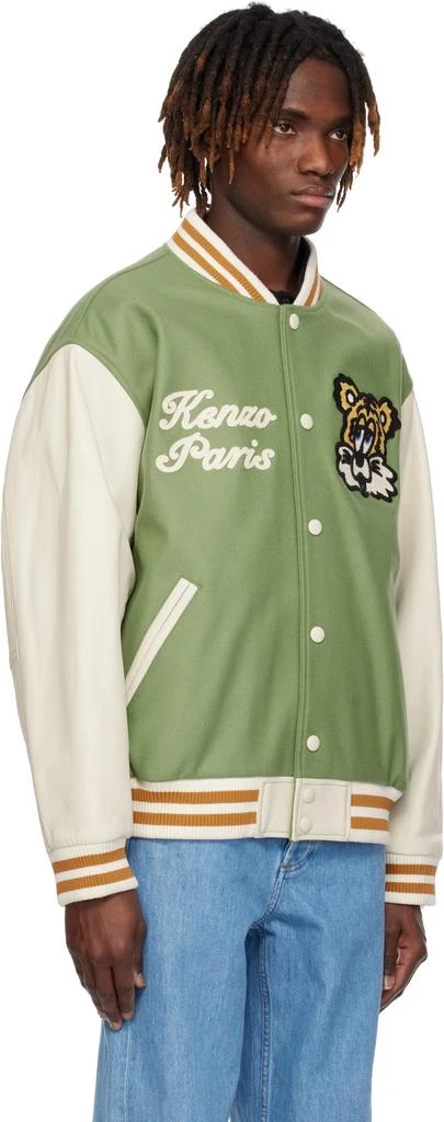 Kenzo Green & White Kenzo Paris VERDY Edition Varsity Bomber Jacket 2