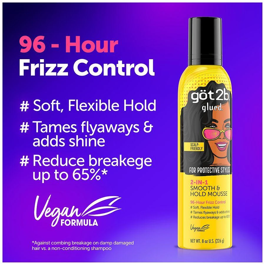 Got2b Glued 2-in-1 Smooth & Hold Mousse 2