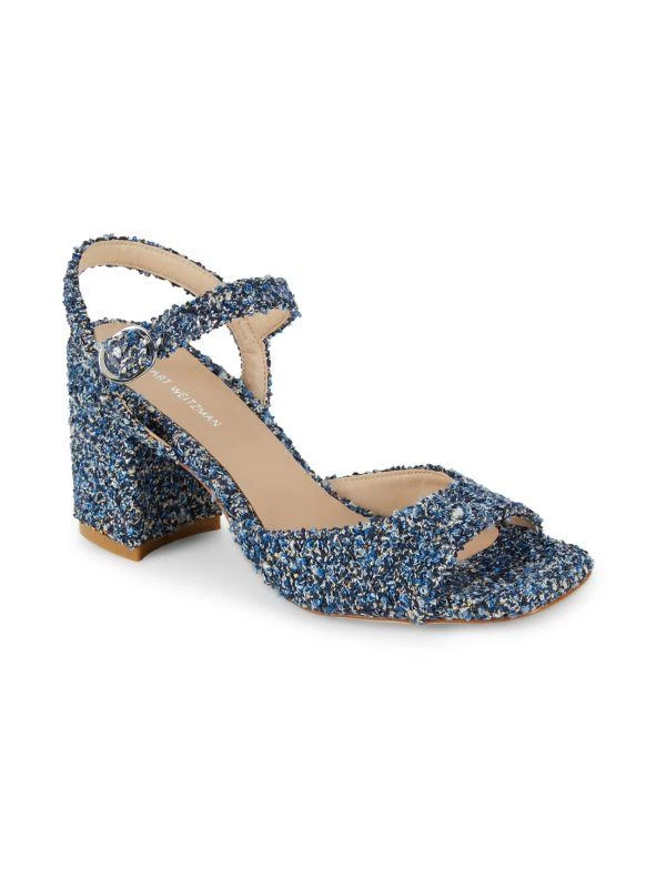 Stuart Weitzman Tia 75MM Tweed Sandals 2