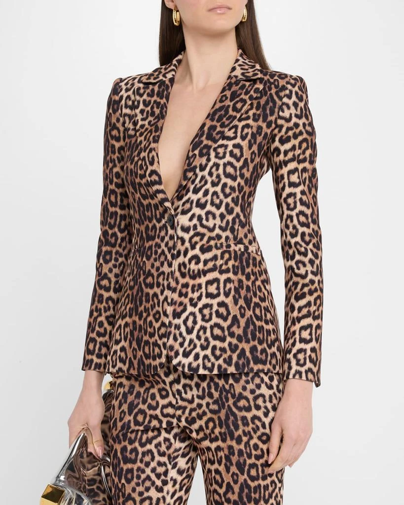 Alice + Olivia Macey Leopard Fitted Blazer 4