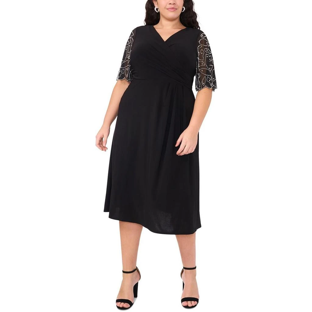MSK Womens Beaded Polyester Sheath Dress 1