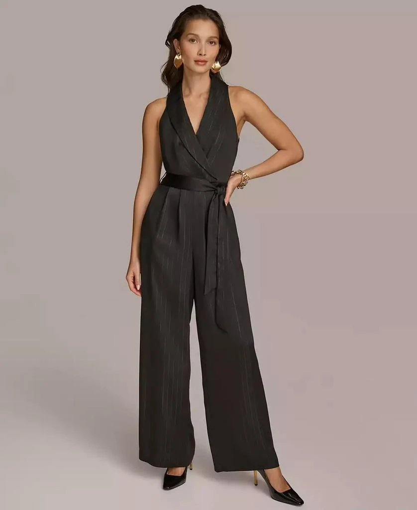 Donna Karan Women's Shawl-Collar Tie-Waist Jumpsuit 3