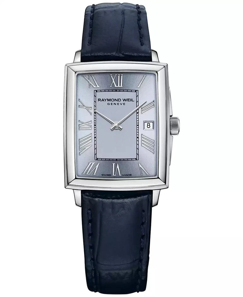 Raymond Weil Women's Swiss Toccata Blue Leather Strap Watch 22.6x28.1mm 1