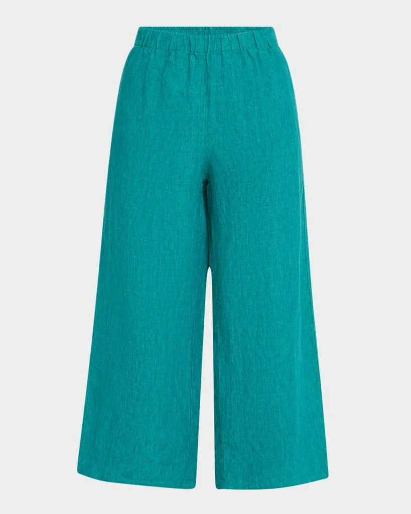Eileen Fisher Cropped Wide-Leg Organic Linen Pants 1