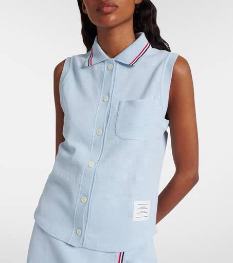 Thom Browne Sleeveless cotton polo shirt 3