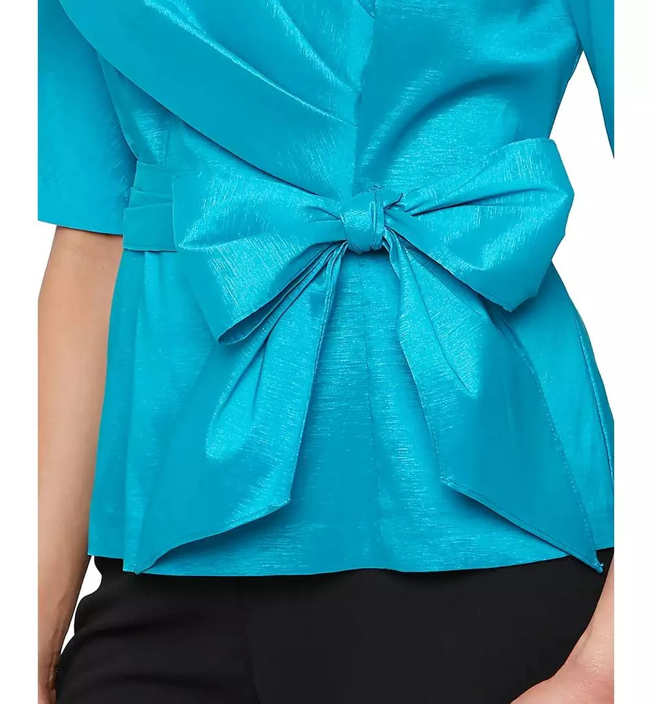 Alex Evenings Plus Size V-Neck Bow-Trim Taffeta Blouse 3
