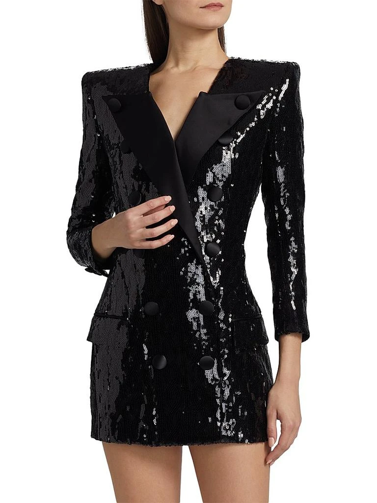 Balmain Sequined Double-Breasted Tuxedo Minidress 3