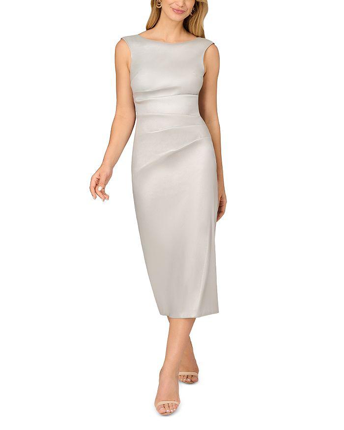 Aidan Mattox Mikado Foiled Midi Dress