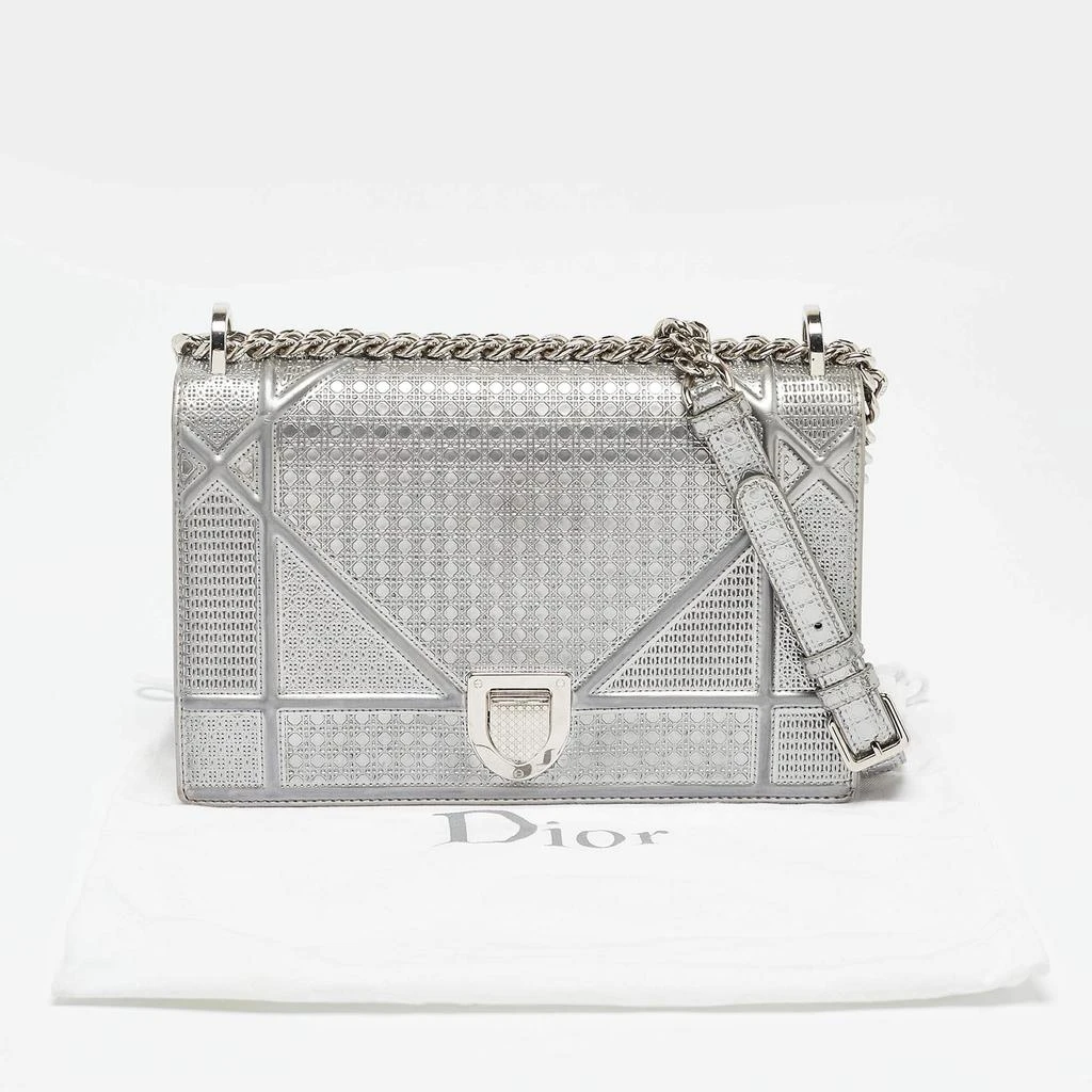 Dior Dior Silver Leather Medium Diorama Flap Shoulder Bag 17