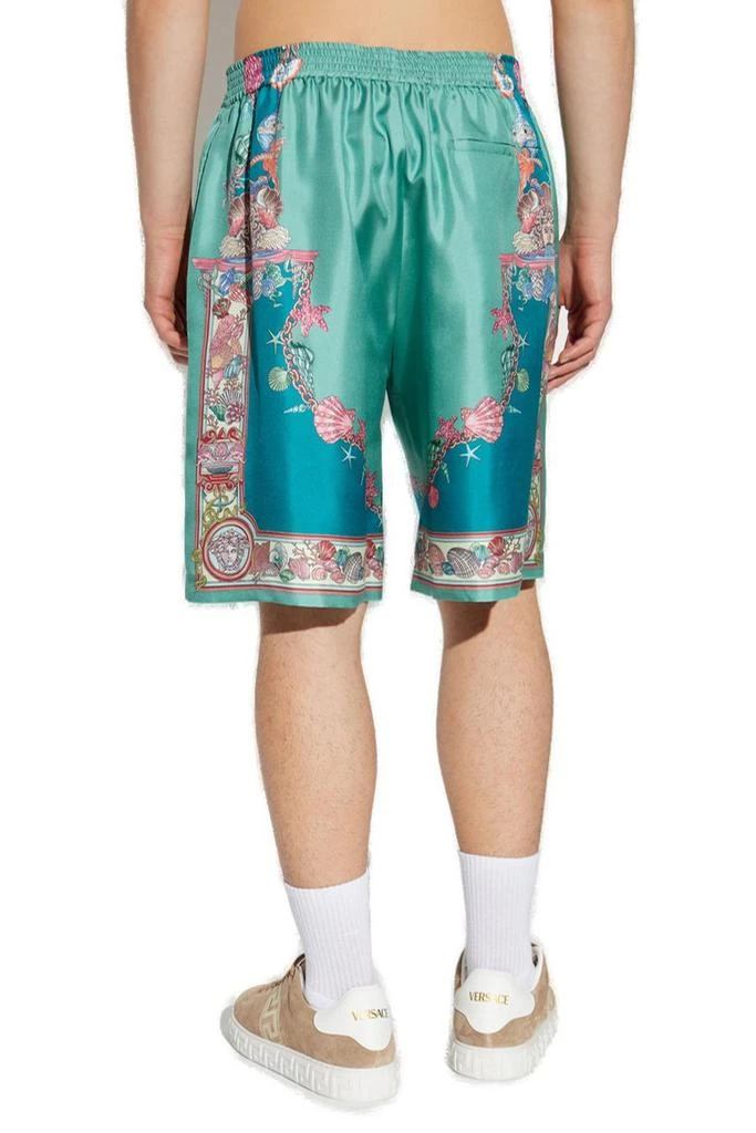 Versace Versace Coral Theatre Printed Elastic-Waist Shorts 3