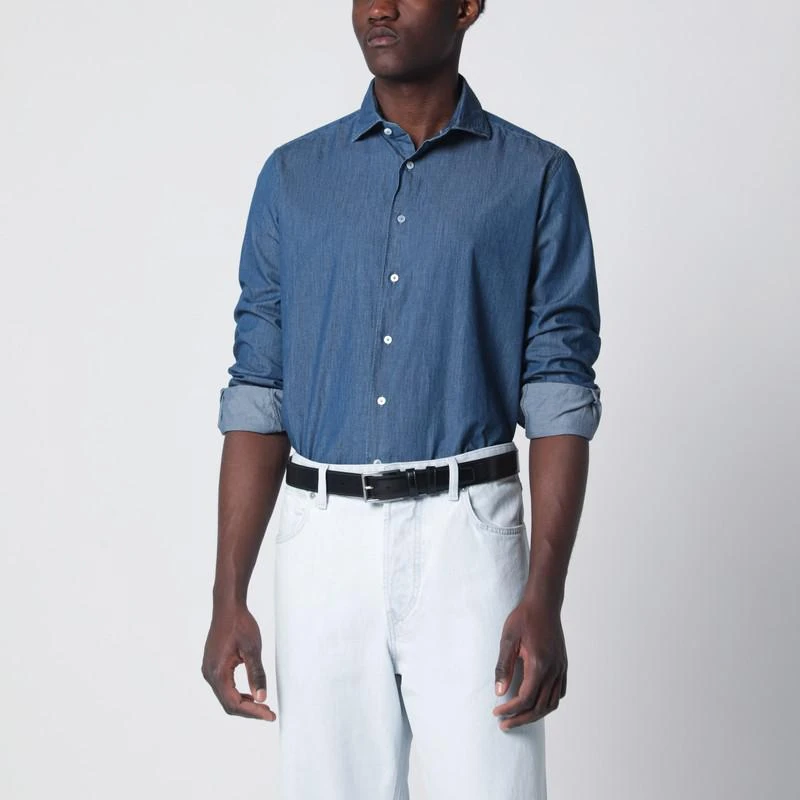 XACUS Tailor Fit denim shirt blue