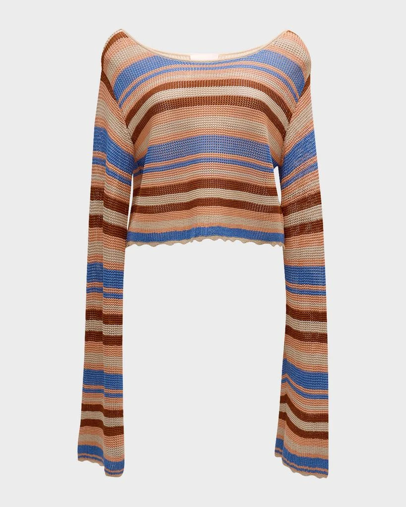 Cinq a Sept Ari Striped Knit Crop Top 2