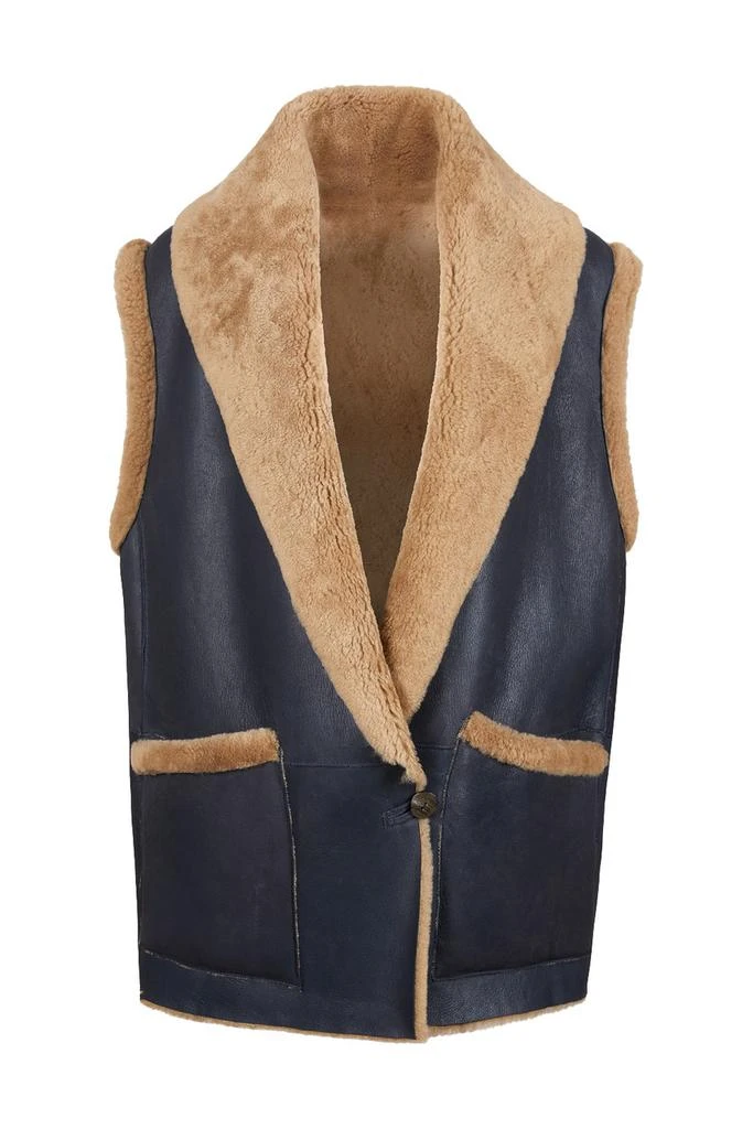 Gushlow & Cole Patch pocket shearling gilet 1