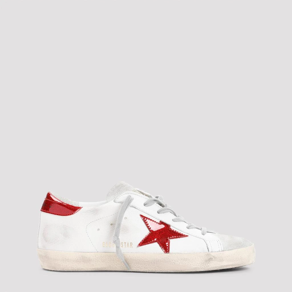 Golden Goose White and Red Superstar Goat Leather Sneakers 1