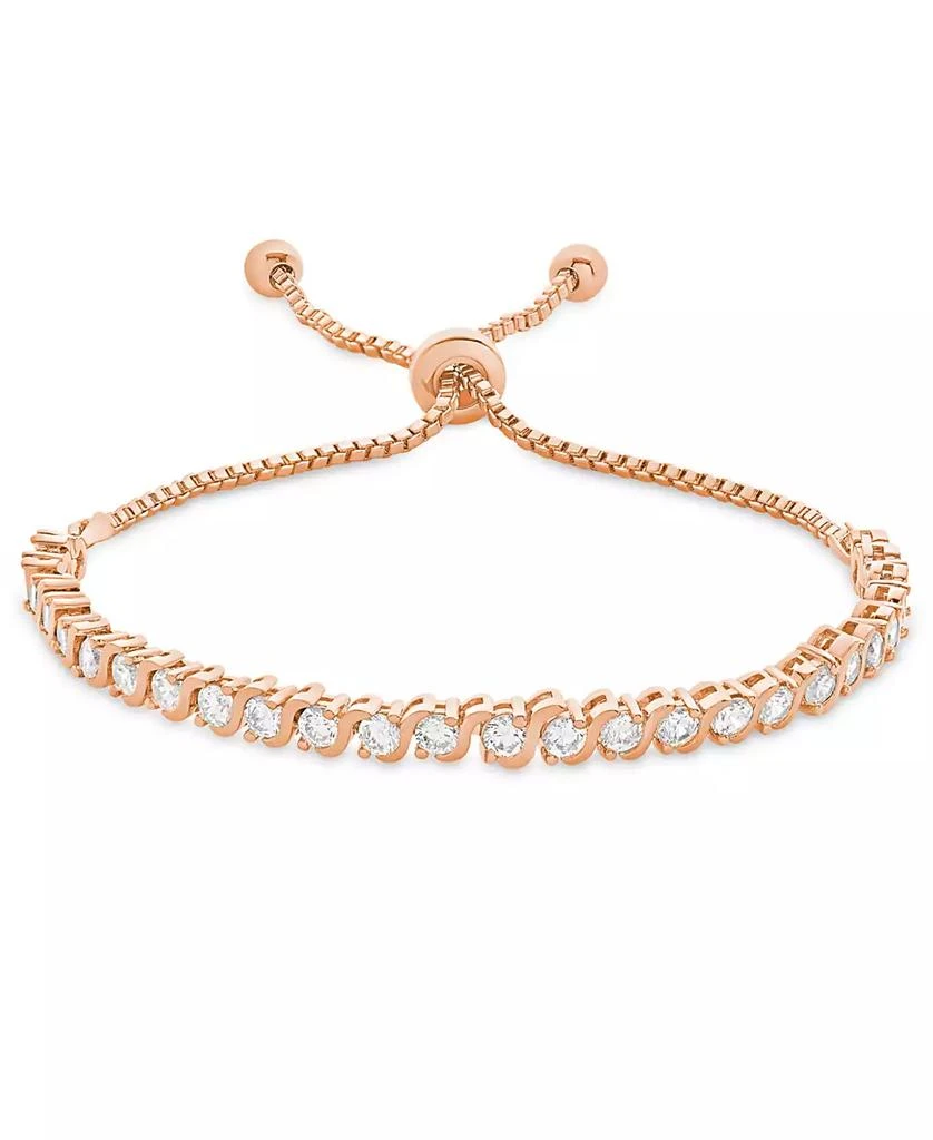 Macy
s Cubic Zirconia "S" Link Bolo Adjustable Bracelet in Rose Gold Plate