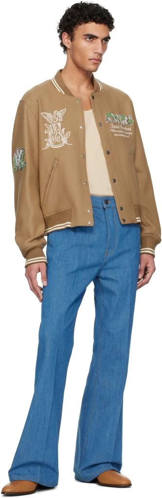 AMIRI Blue Creased Flare Jeans 4
